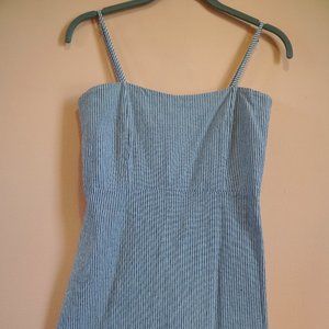 Brandy Melville navy and white striped dress